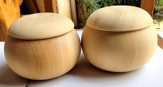 香榧 本榧 原色大号棋罐  不上漆 打蜡 乌龙榧木棋罐 一对 商品图0