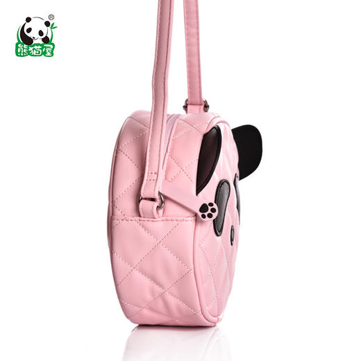 熊猫屋PANDAHOUSE儿童粉色PU圆形熊猫头小挎包 女孩 商品图2