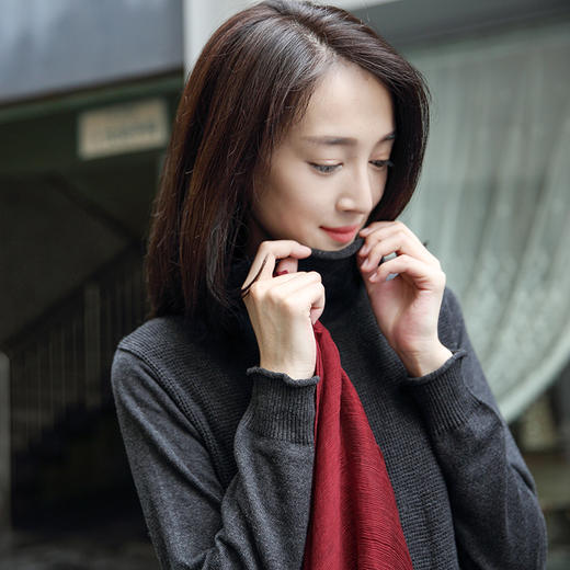 素缕秋装女2018新款文艺裙子高领中长裙打底针织连衣裙女SU6346栐 商品图3