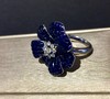 经典工艺无边镶嵌天然蓝宝石花朵戒指（同款已出，可定制） 商品缩略图1