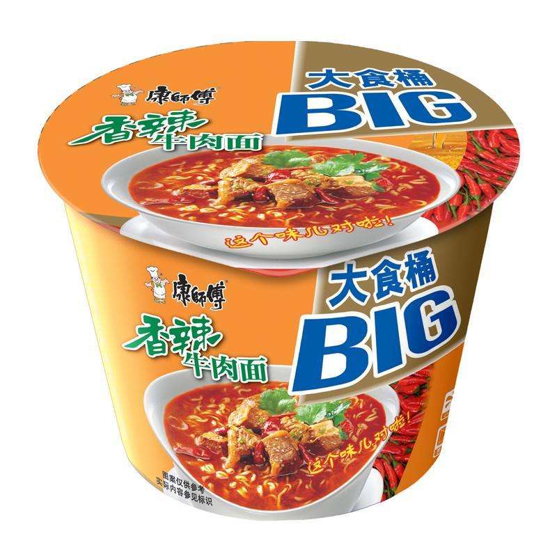 康师傅大食桶香辣牛肉面145g/桶