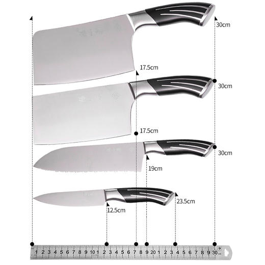 张小泉 孔雀尾系列不锈钢七件套刀具 菜刀套装D30150100 商品图4