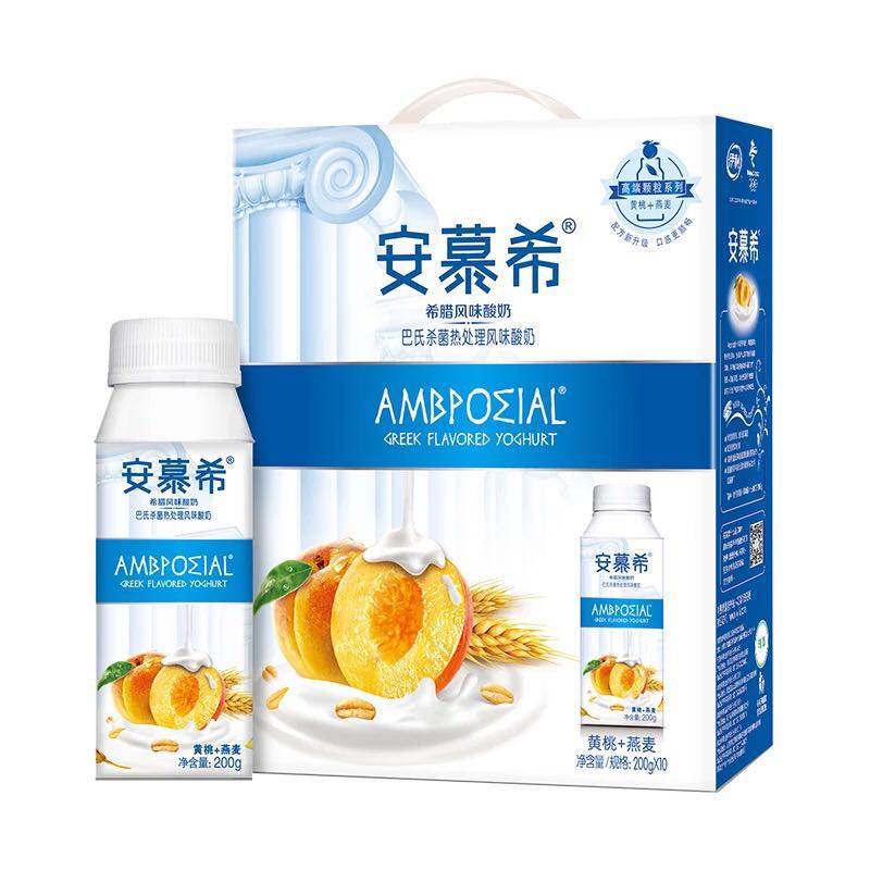 安慕希希腊风味酸奶黄桃燕麦味200g10支装