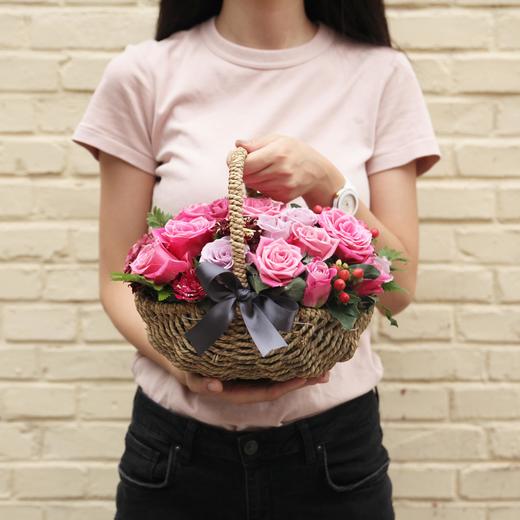 拾年花篮 粉玫瑰花篮 商品图2