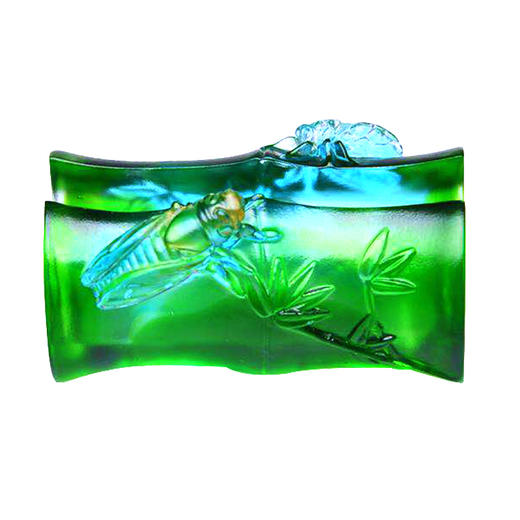 琉璃摆件 知足常乐 绿白 商务馈赠 商品图4