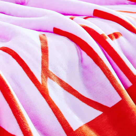 CRT-013 CK ICONIC羊羔绒披肩毯（粉） 商品图1