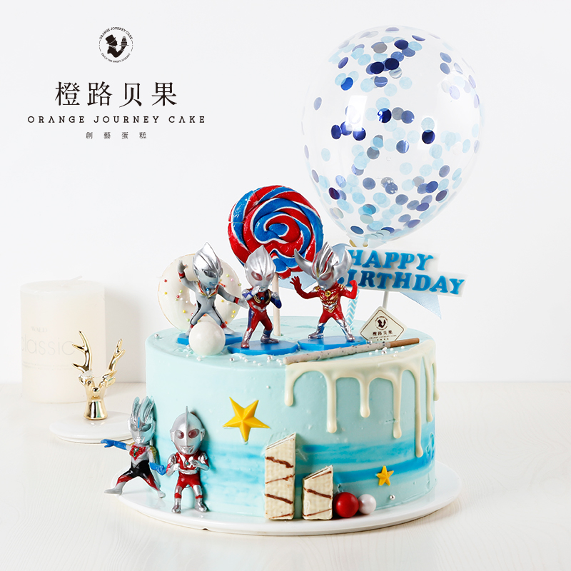 【十年老店·橙路蛋糕】qc030奥特man 物奶油生日蛋糕北京上海杭州