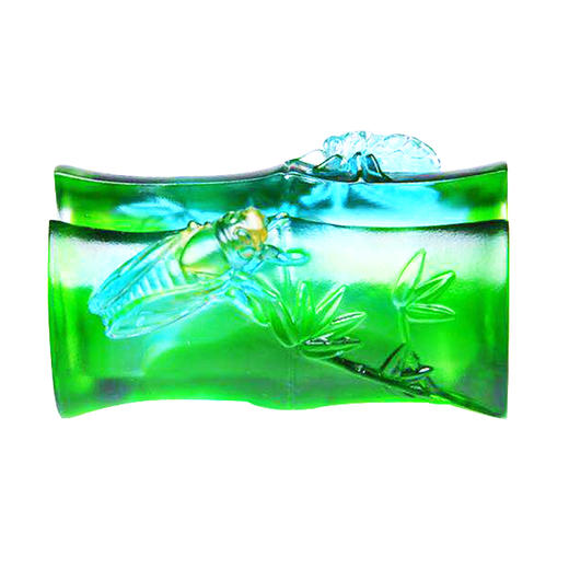 琉璃摆件 知足常乐 绿白 商务馈赠 商品图0