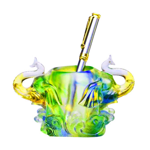 琉璃摆件 吉祥笔筒 商务馈赠 商品图0