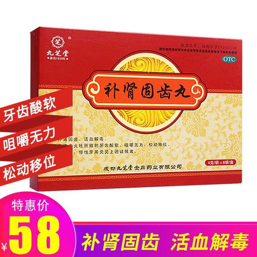 九芝堂补肾固齿丸4g*8袋肾虚火旺牙齿酸软松动活血解毒慢性牙周炎 商品图0