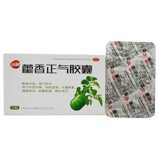 远健 藿香正气胶囊12粒 外感风寒头痛昏沉 脘腹胀痛呕吐泄泻 商品图2