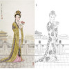 白描底稿-金陵十二钗红楼传统人物贾元春-JD03 商品缩略图0