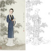 白描底稿-传统人物-金陵十二钗红楼人物李纨-JD11 商品缩略图0