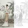 白描底稿-金陵十二钗红楼传统人物贾探春-JD04 商品缩略图0