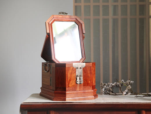 红桥红  精品 缅甸花梨（大果紫檀）【镜箱】 全独板 榫卯结构  纹理精美   馈赠佳礼 商品图2