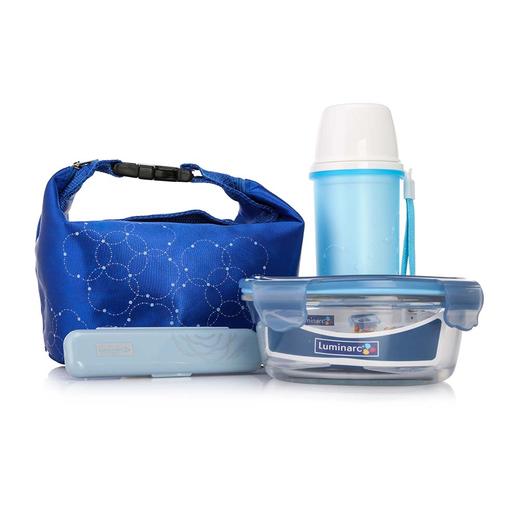 LC-S68F 凡尔赛彩盒装四件套（中圆+双层随手杯+餐具筷子+色丁布圆包餐包） 商品图1