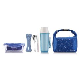 LC-S69F 凡尔赛彩盒装四件套（大方+双层随手杯+餐具勺筷组+色丁布方包餐包）