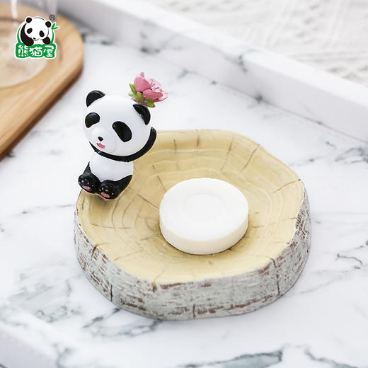 熊猫屋PANDAHOUSE创意皂碟牙刷架洗浴瓶浴室用品 桃花源系列套装 送女友 商品图2