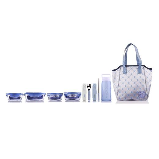 LC-S2809 凡尔赛彩盒装八件套（大方+小方+中圆+小圆+玻璃乐透杯+餐具勺子+餐具筷子+大色丁布餐包） 商品图0