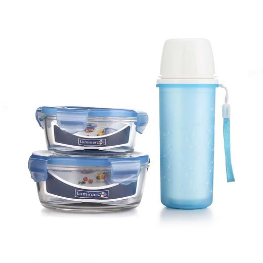 LC-S2507 凡尔赛彩盒装五件套（中圆+小圆+双层随手杯+餐具勺子+小色丁布餐包） 商品图1