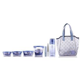 LC-S2708 凡尔赛彩盒装七件套（大圆+中圆+小圆+圆桶+随手瓶+餐具筷子+大色丁布餐包）