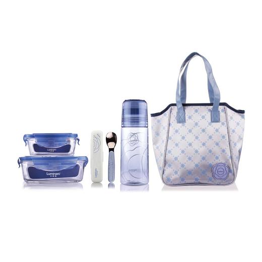 LC-S2506 凡尔赛彩盒装五件套（大方+小方+随手瓶+餐具勺子+小色丁布餐包） 商品图0