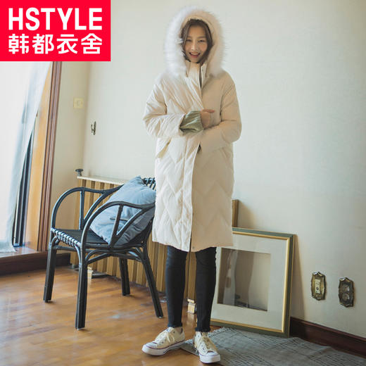韩都衣舍 全智贤明星同款 2018冬装新款白色休闲羽绒服女IG7764僥 商品图1