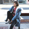 韩都衣舍2019韩版女装冬季新款宽松收腰连帽毛领牛仔棉服LZ8115烎 商品缩略图1