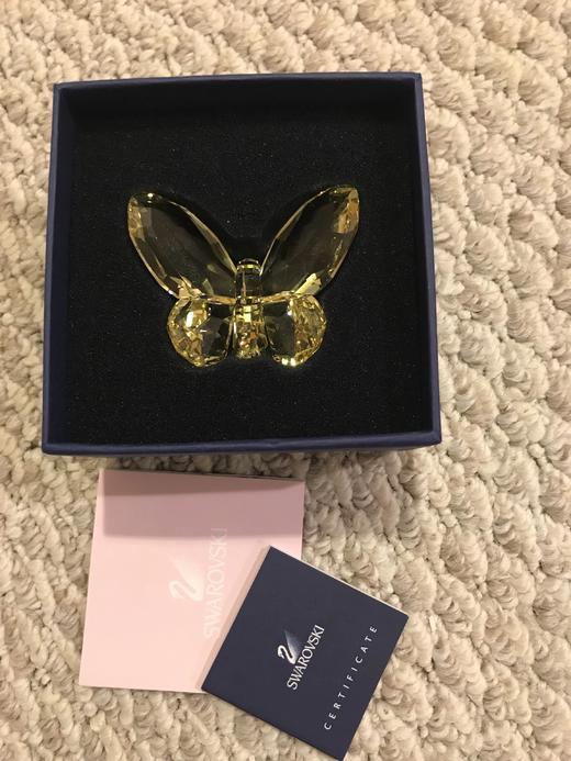 施华洛世奇swarovski 淡黄水晶蝴蝶摆件 仅此一个 商品图0