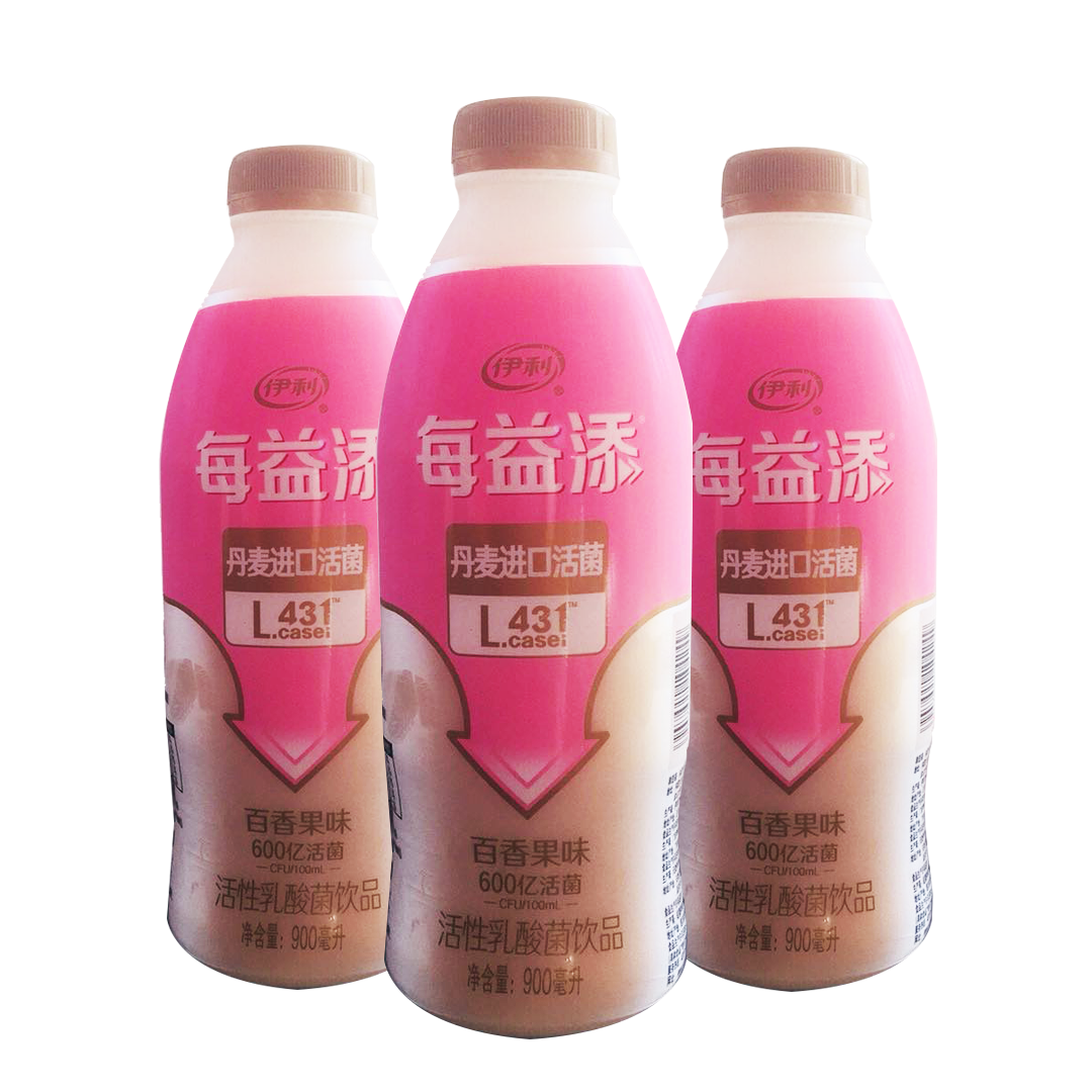 伊利每益添活性乳酸菌饮品百香果味900ml