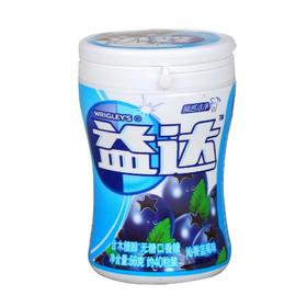 【休闲】益达无糖口香糖沁香蓝莓味56g/盒