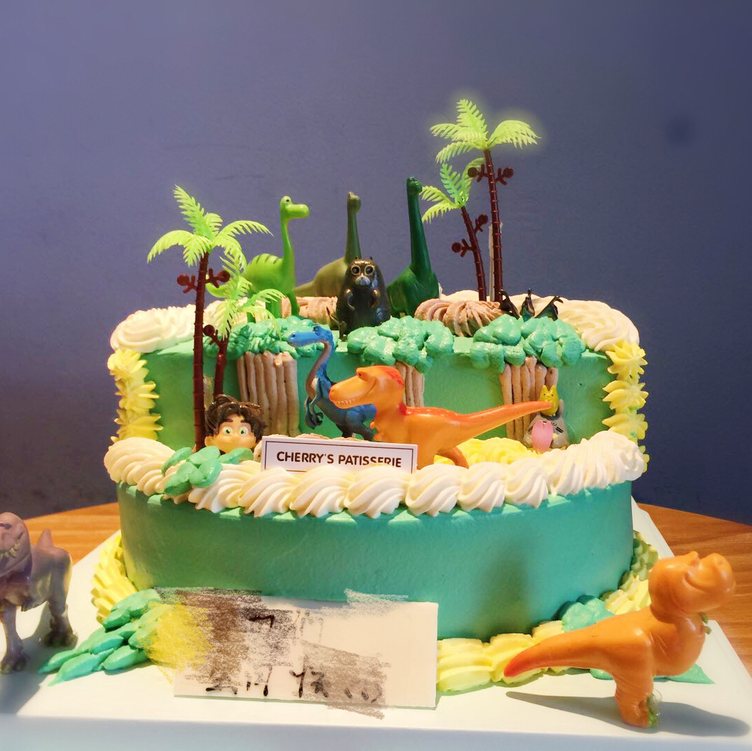 恐龙场景蛋糕 恐龙造型随机