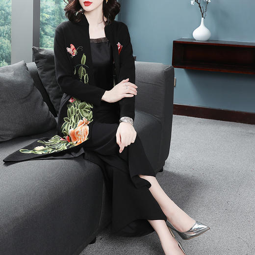 【国风牡丹】刺绣羊毛针织、开衫外套 商品图2
