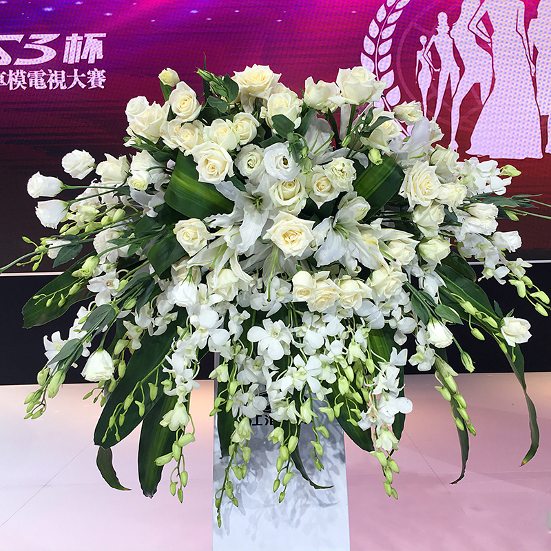 讲台花花-会议布置桌面花演讲台会议室花艺装饰花桌面花商务鲜花