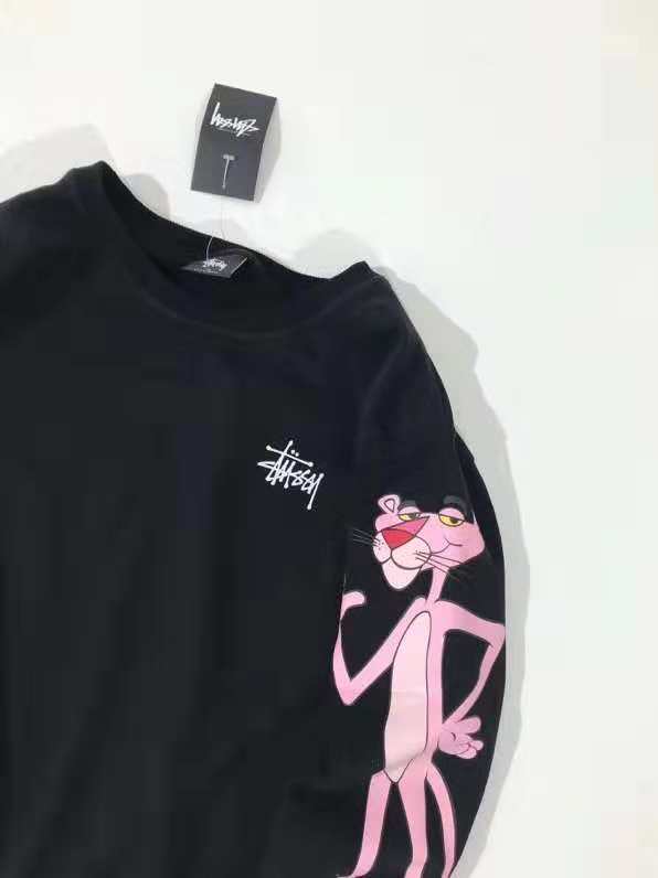 53 stussy/粉红豹 圆领毛圈卫衣