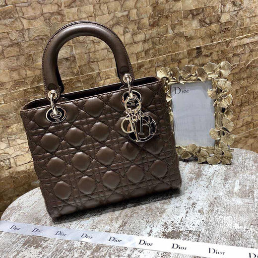 dior戴妃包五格巧克力色 24cm 商品图10