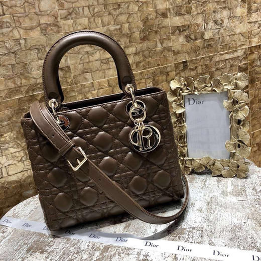 dior戴妃包五格巧克力色 24cm 商品图4