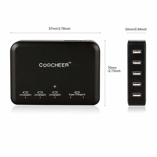 美国品牌coocheer 5usb 快充充电器亚马逊有售 商品图3
