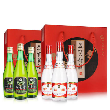 山西汾酒杏花村酒 42度红盖玻汾 45度竹叶青酒 玻瓶汾酒白酒组合 商品图4