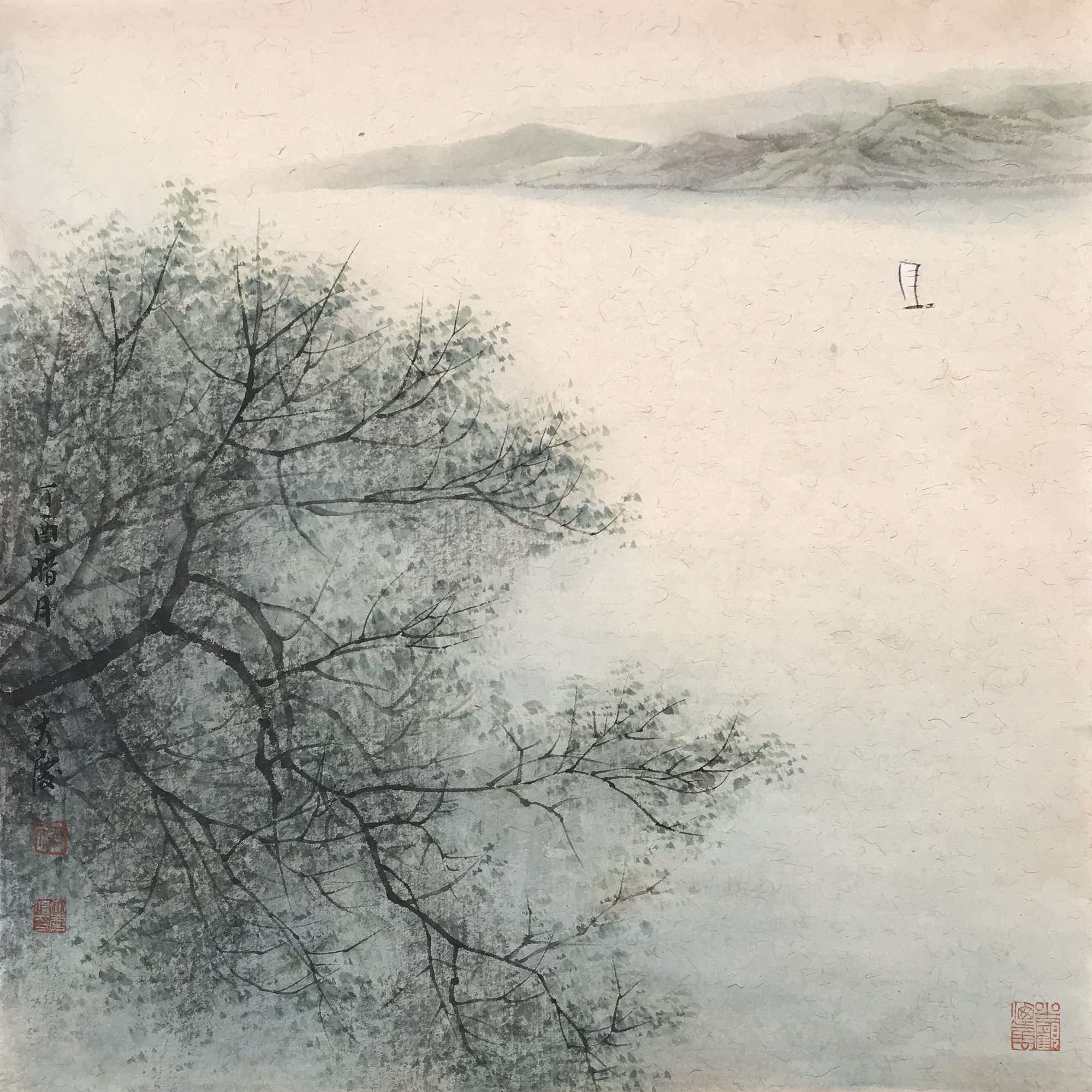 任大庆-真迹-山水画《一帆风顺》 客厅 玄关 餐厅