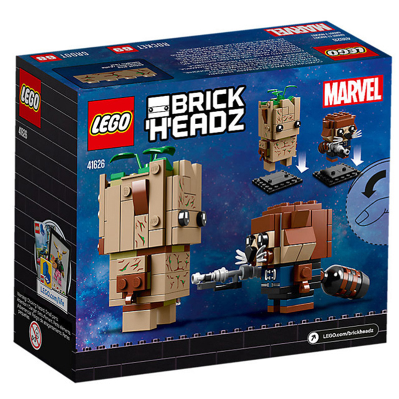 lego乐高brickheadz方头仔系列格鲁特和火箭41626 2018年10月新品