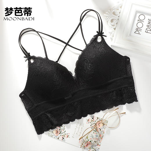 春夏必备法式仙女三角杯，小胸性感薄款，交叉肩带露背也好看，轻蝶如羽 商品图2