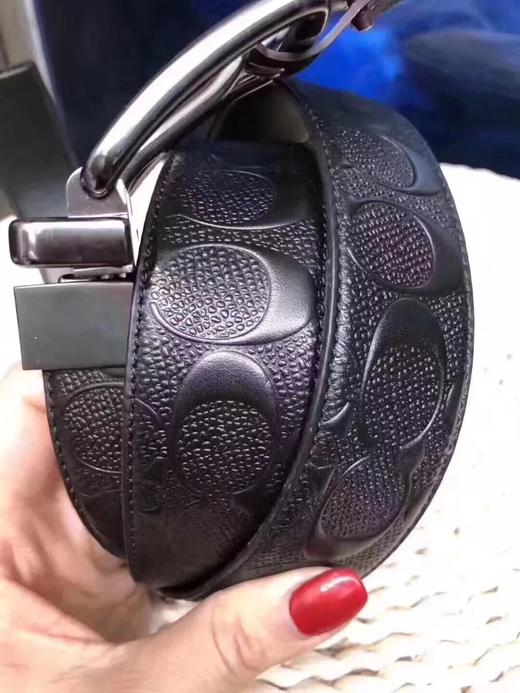 Coach蔻驰 男款皮带 黑色浮雕宽版 国内官网2300 商品图1