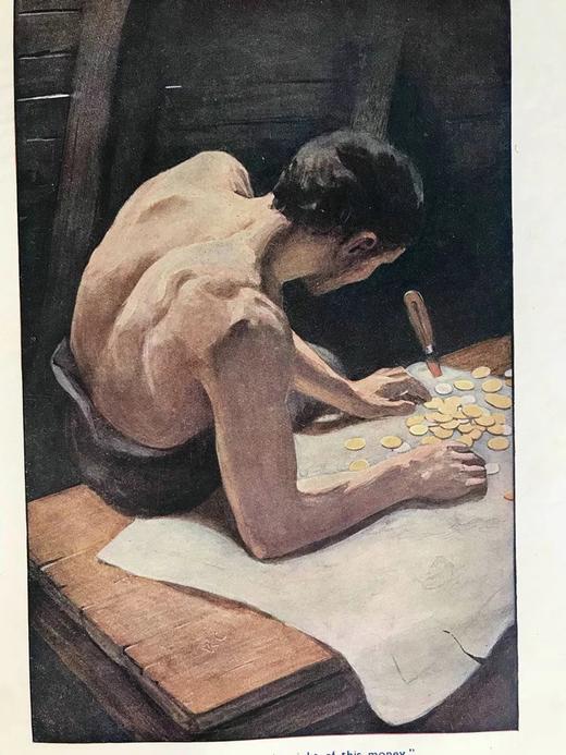 1936年 鲁滨逊漂流记 配彩色插图 布面精装16开 商品图8