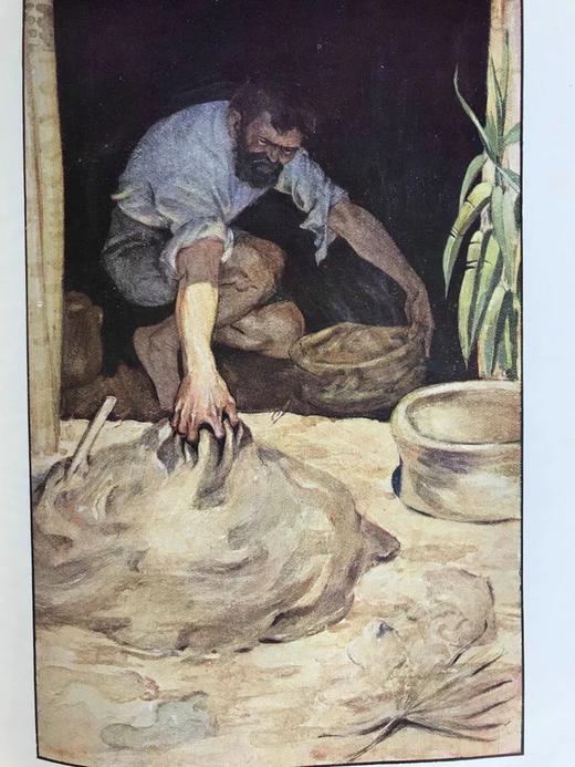 1936年 鲁滨逊漂流记 配彩色插图 布面精装16开 商品图11