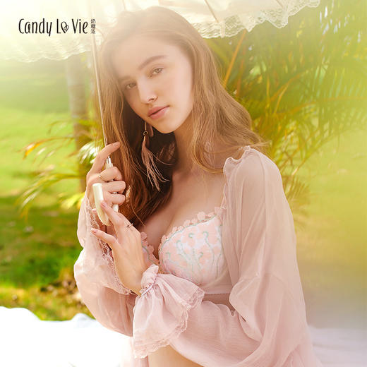 浮萍大罩杯分胸型少女文胸刺绣内衣 商品图1