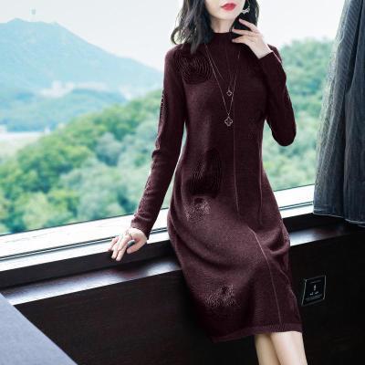 TY-2103特卖冬季半高领毛衣女中长款宽松显瘦羊绒打底衫羊毛连衣裙☆ 商品图0
