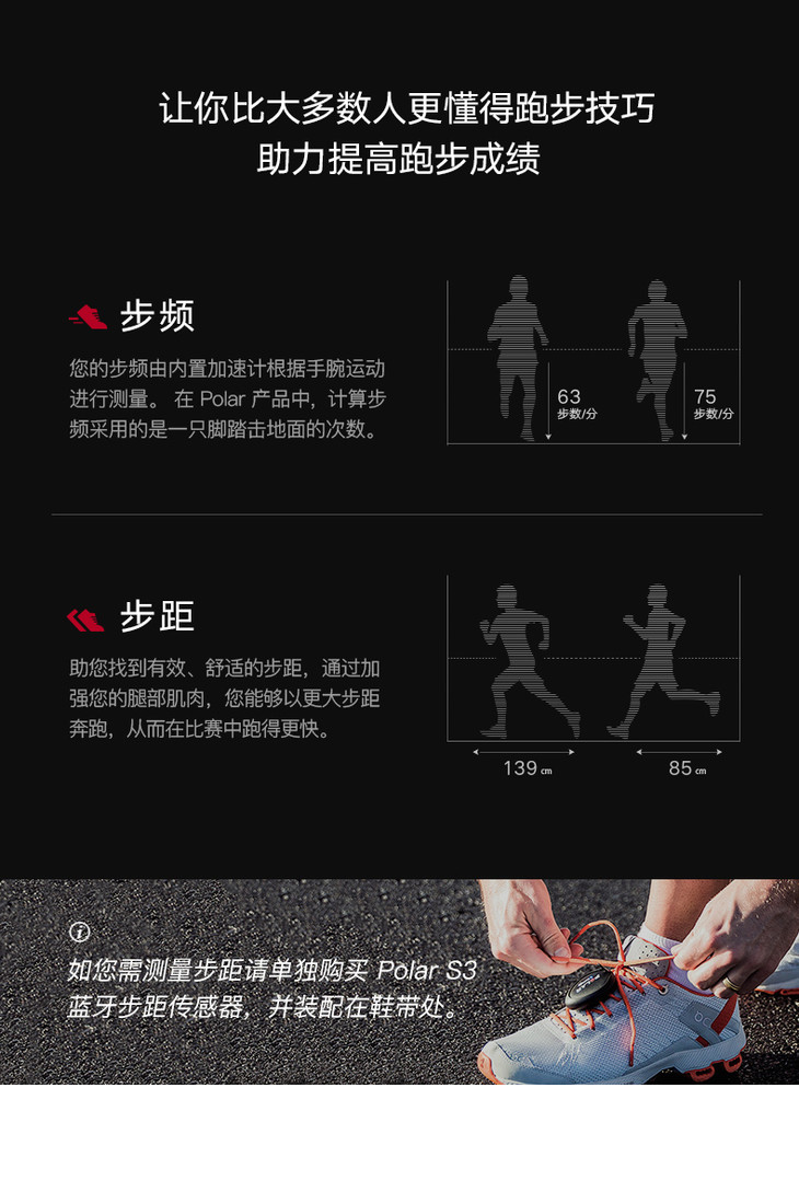 polar博能 running运动腕表 m430 跑步运动 心率监测