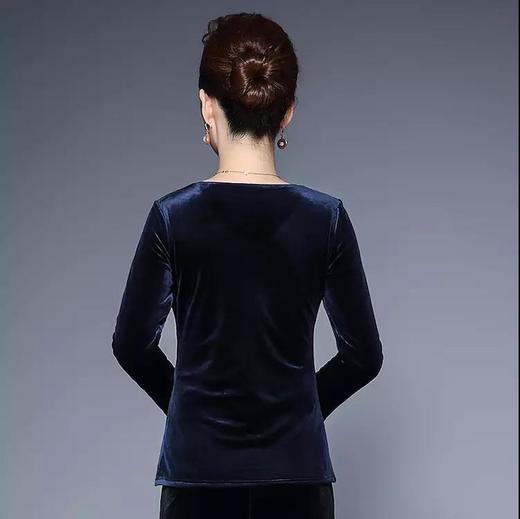 【浅笑玫瑰】高档绣花，加厚丝绒打底衫JSC-DS8147 商品图3