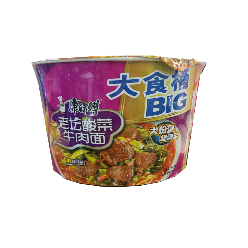 康师傅大食桶酸菜牛肉面164g/桶装(16010073)